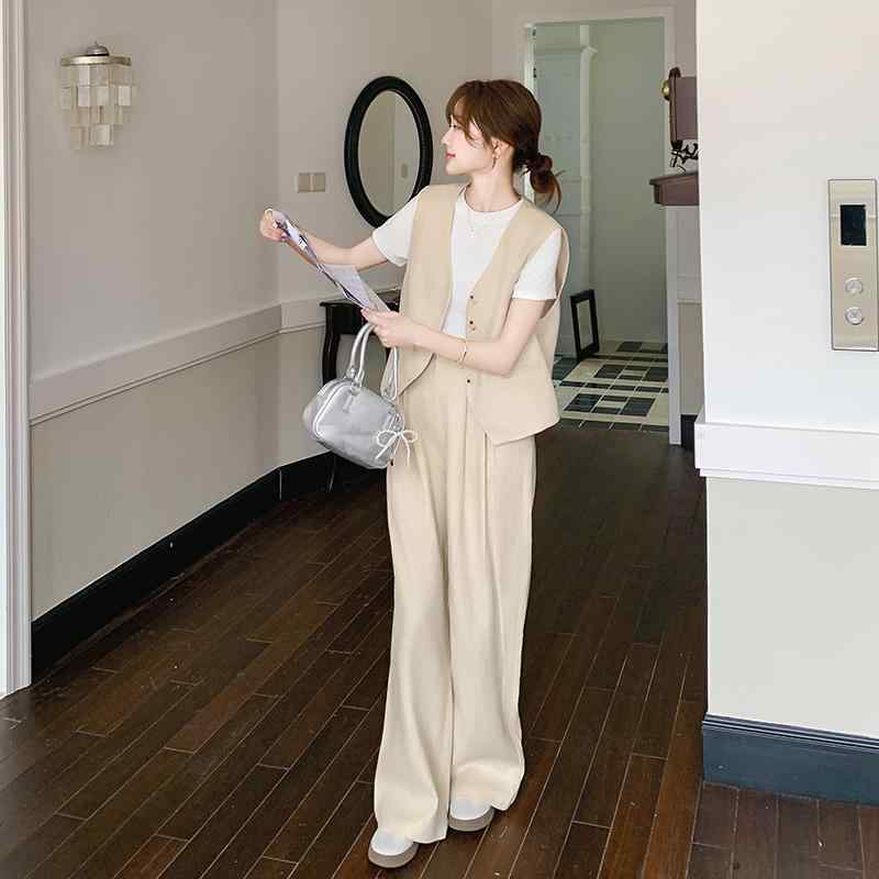 オシャレ カワイイ 分かりやすい 成年者カワイイ 背広 背広 レディース 韓国 レディース 服 2025夏 飛び切り 心地好い 限りない プルオーバー 広々とした レッグ ズボン下 スリー天下太平背広