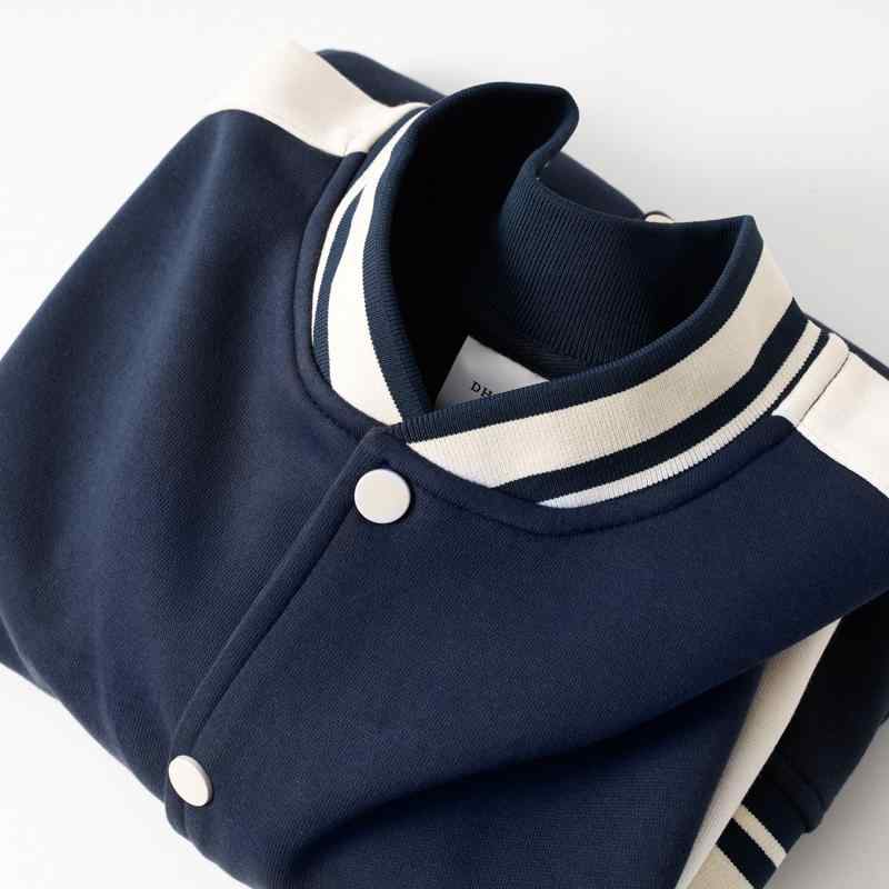 かわいい お揃い トップス Tシャツ　ユニセックス　ワイド アメリカン レトロ ベースボール ジャケット 380グラム 重い ファッション カジュアル カップル セーター メンズ レディースの 秋