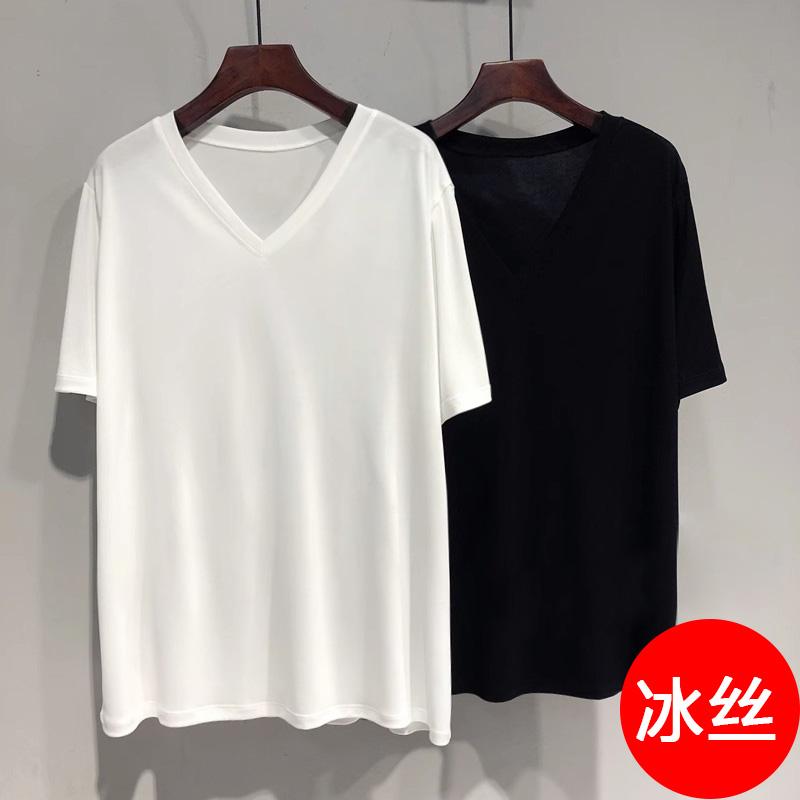 シンプル ベーシック カジュアル ストリート きれいめ Vネック　Tシャツ　レディース ホワイト 冷感 Vネック 大きいサイズ 半袖 Tシャツ レディース 2025夏 mm ゆったり 品 スウィートハート カラー ボディシャツ