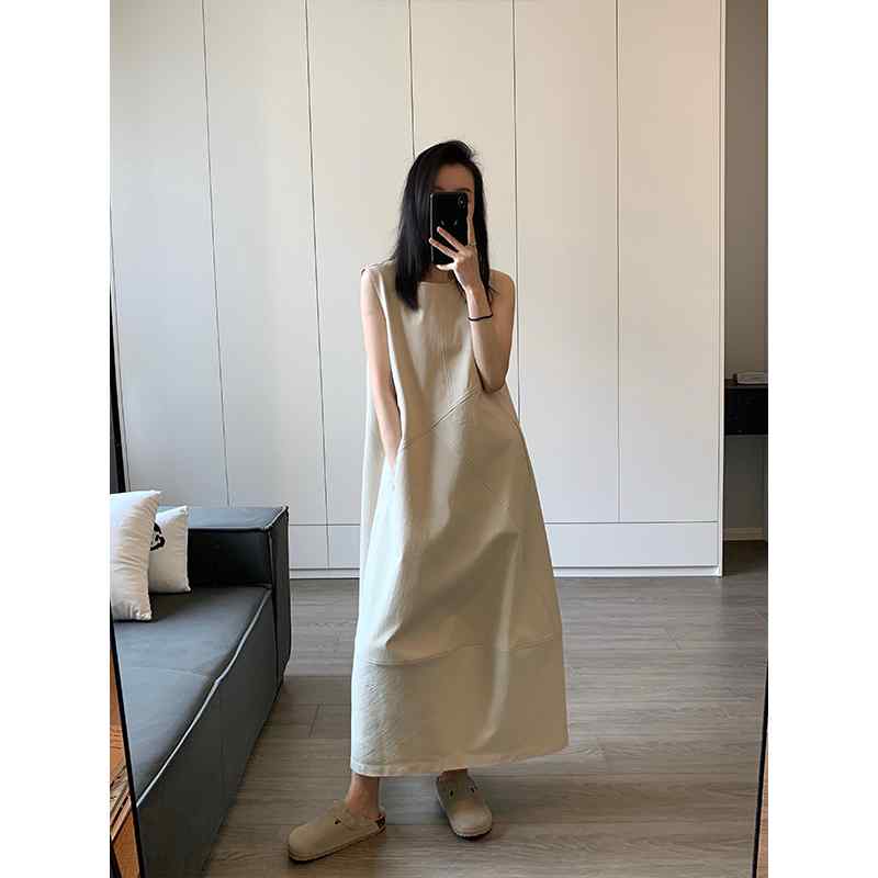 オシャレ 愛くるしげ 韓国 ノースリーブ 衣装 スコート お召しもの ノースリーブ Awencoat ラウンドのど首 より良い お召しもの お上さん 夏 韓国 ノースリーブ か細い ロング スコート 2025