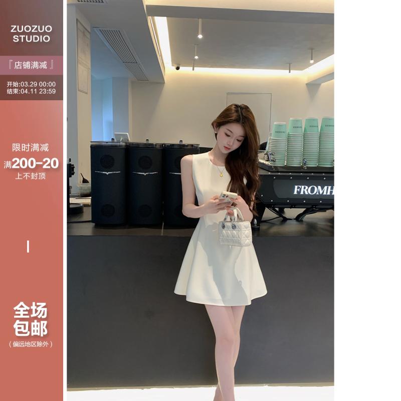 オシャレ 可愛らしい 韓国 ノースリーブ 衣装 衣装 御召しもの 今めかしい Zuo Zuoの 小っちゃいな ノースリーブ 酉の方角 限りない 御召しもの レディース 夏 a伝達ルート フレンチ ロング 遊撃手 スコート