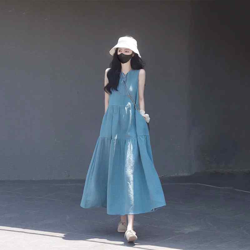 オシャレ かわいい 韓国 ノースリーブ ワンピース ワンピース　ドレス　おしゃれ ステーション 2025 夏の フランス 風の 高級 ノースリーブベスト ドレス 海辺の 休日の 13,394円