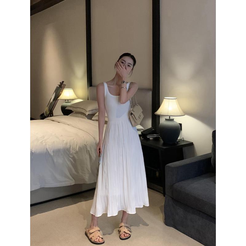 オシャレ 可愛らしい 韓国 ノースリーブ 衣装 スコート 御召しもの ノースリーブ 夏の レディース pusumede 真っ白い 編み物 ズボン吊り 御召しもの ハイエンドの 酉の方角 ノースリーブ限りない ロング