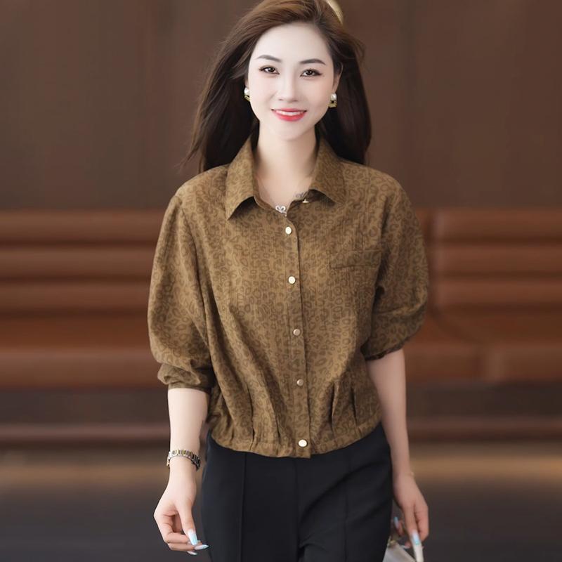 かわいい おしゃれ ふんわり 着やせ レディース　スカート　カジュアル 女性用 長袖 シャツ 2025 春 ファッション 西洋風の 年齢を 若返らせる 半袖 トップス レディースシャツ