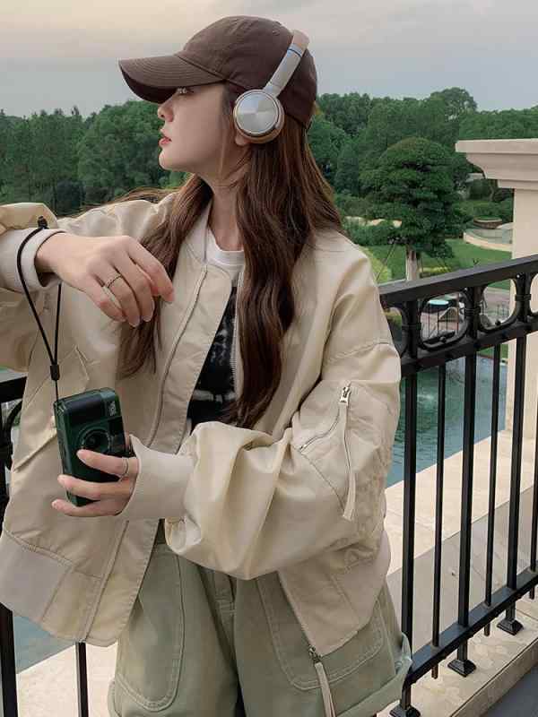 韓国 女性ジャケット おしゃれ きれいめ シンブル 体型カバー レディース　コート　ジャケット レディース 野球 ユニフォーム 春秋 韓国 スタイル ストリート フライト ジャケット 小さい 女性 ショート｜バランスケア　店