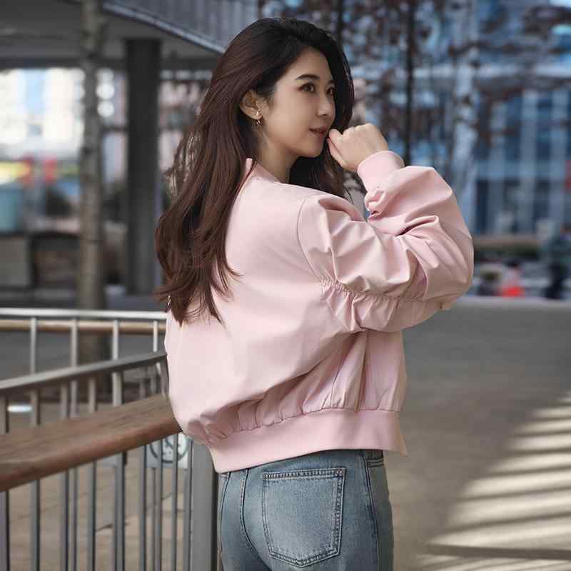 韓国 女性ジャケット おしゃれ きれいめ シンブル 体型カバー レディース　コート　ジャケット 女性用 野球 ジャケット 春秋 2025新 スタイル 春服 レディース ショート スモール ピンク トップ｜バランスケア　店