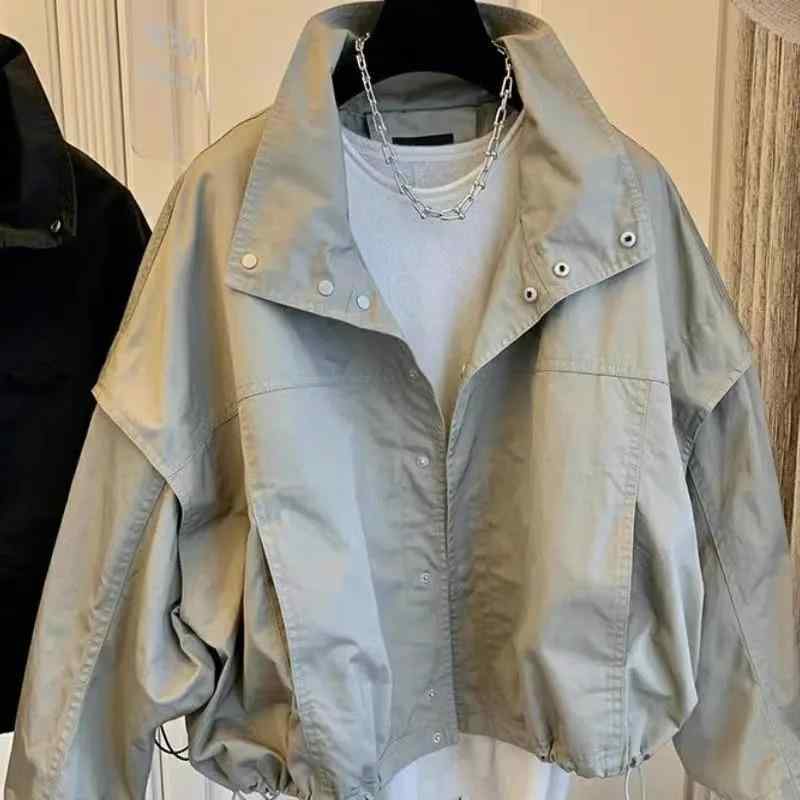 韓国 女性ジャケット おしゃれ きれいめ シンブル 体型カバー レディース　コート　ジャケット 2025 春 レディース ショート ジャケット ウィンドブレーカー スモール トップス ホット 服｜バランスケア　店