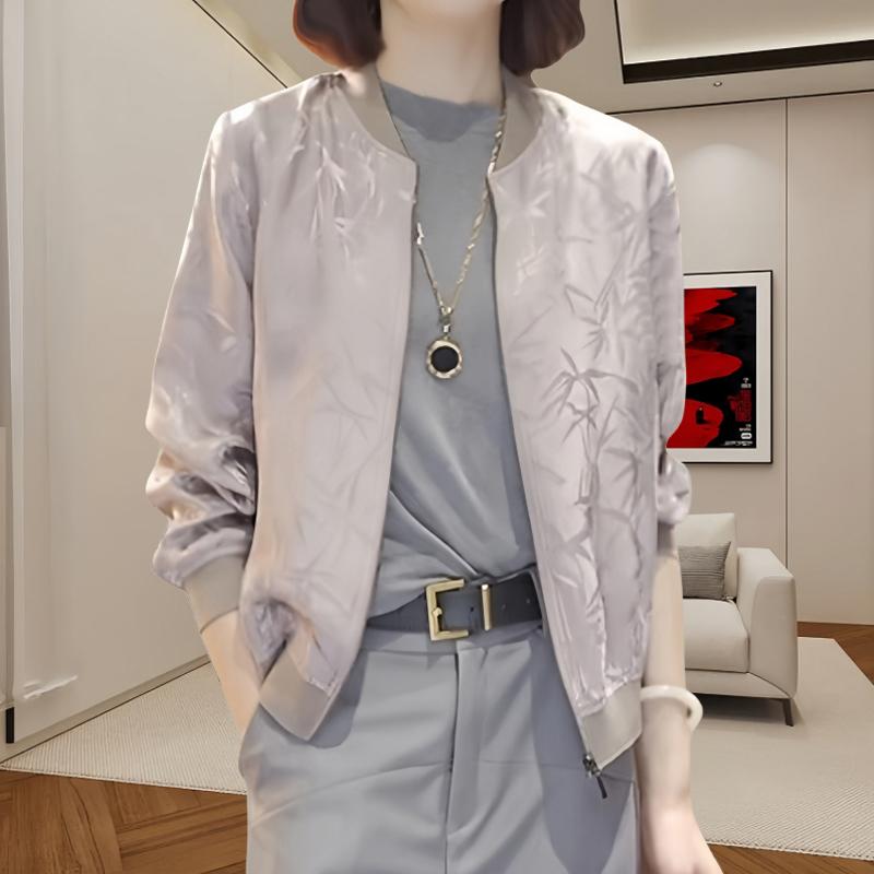 韓国 女性ジャケット おしゃれ きれいめ シンブル 体型カバー レディース　コート　ジャケット 高級 の プリント ショート ジャケット 女性用 春夏 ジッパー カーディガン 薄手 野球 長袖 トップス