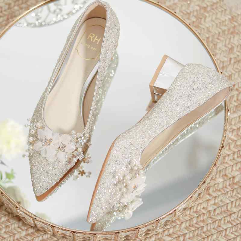 御芽出度 シューズ 御芽出度 パンプス キラキラ ハイヒール シューズ レディース しろがね色 御芽出度 シューズ 御芽出度シューズ 2025 水晶 朦々たる 踵 ハイヒール お上さん 妊婦は 足を 疲れさせません メイン 御芽出度お召しもの