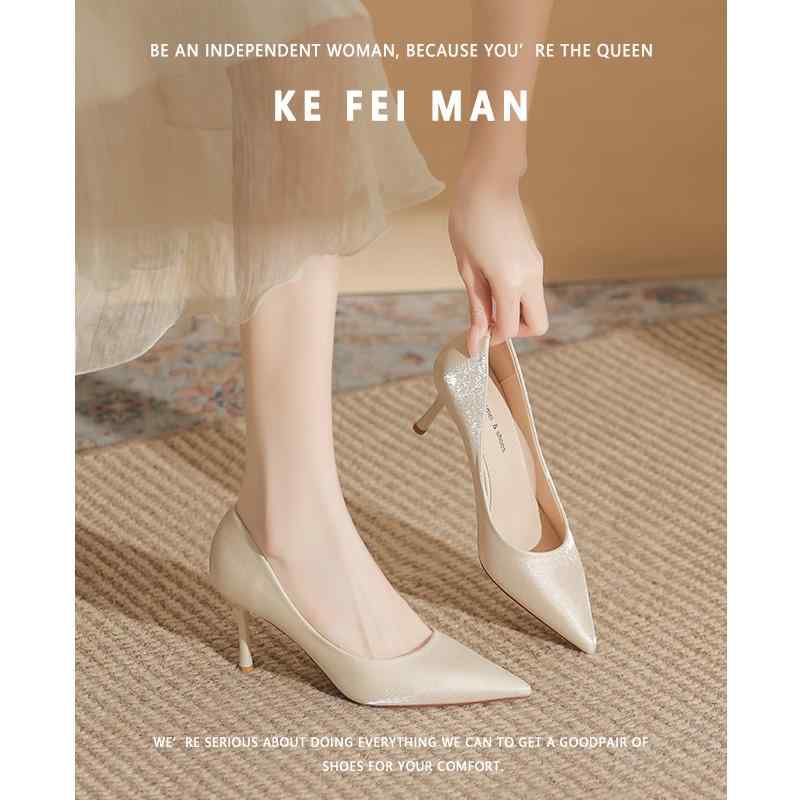 御芽出度 シューズ 御芽出度 パンプス キラキラ ハイヒール シューズ レディース Kefeiman 年月 レディース 分かりやすい ハイヒール フランス共和国の 繻子の 尖った スティレット 踵 花嫁御寮 介 添 人の 御芽出度シューズ 三鞭酒 色合い