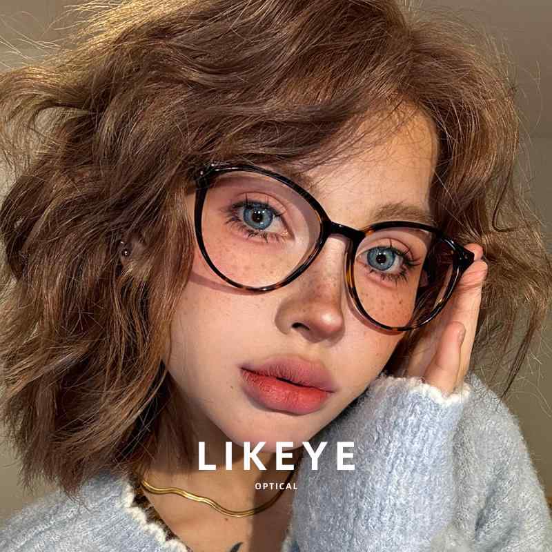 男女兼用  紫外線   今めかしい眼鏡 眼鏡 ひな形 今めかしい トータス貝殼 ラウンド ひな形 キャットアイ 眼鏡 近眼の 成人女性用 青み ともし火 とり捨てる レトロ アメリカン 軽さ