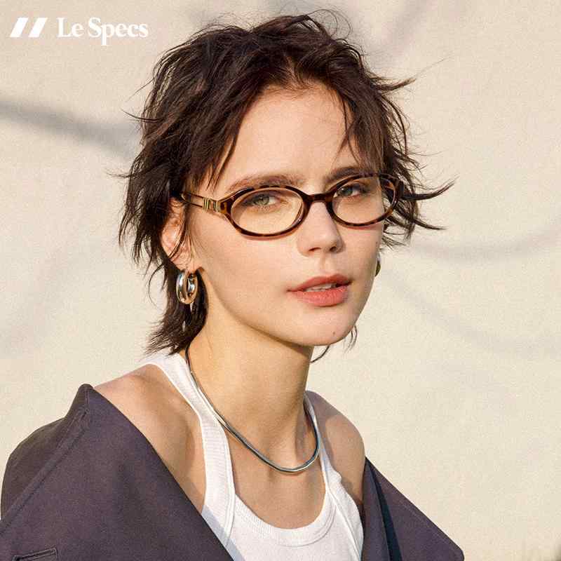 男女兼用 紫外線 今めかしい眼鏡 眼鏡 一こま 今めかしい Le Specs 光学 眼鏡 2025 真四角 丸顔 レトロ べっ甲 無地 楕円面形 オタク お上さん LUNITA