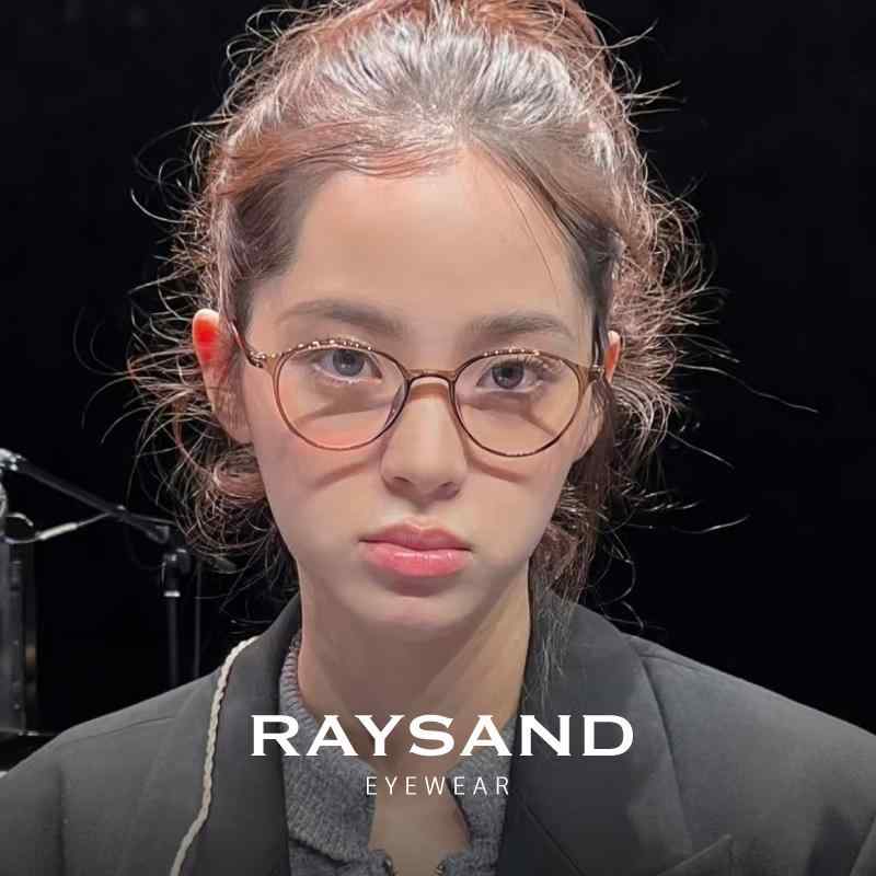 男女兼用  紫外線   今めかしい眼鏡 眼鏡 ひな形 今めかしい RAYSAND 欧 陽 ナナ同 型 眼鏡 6 g 軽さ 赤銅色 甚だしい 近眼 ひな形小 顔