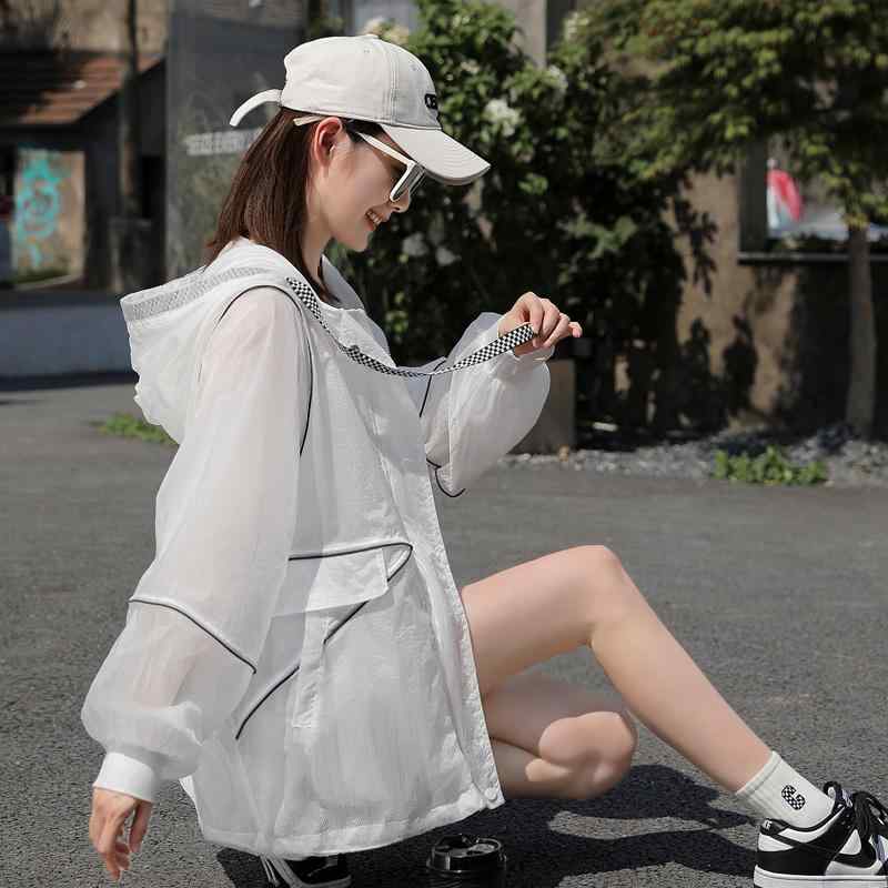 シースルー かわいい きれいめ 涼しい パーカー　薄手　カジュアル 2025夏 長袖 日焼け防止 服 レディース ミディアム 丈 フェアリー 薄手 コート カーディガン 韓国 おしゃれ イン