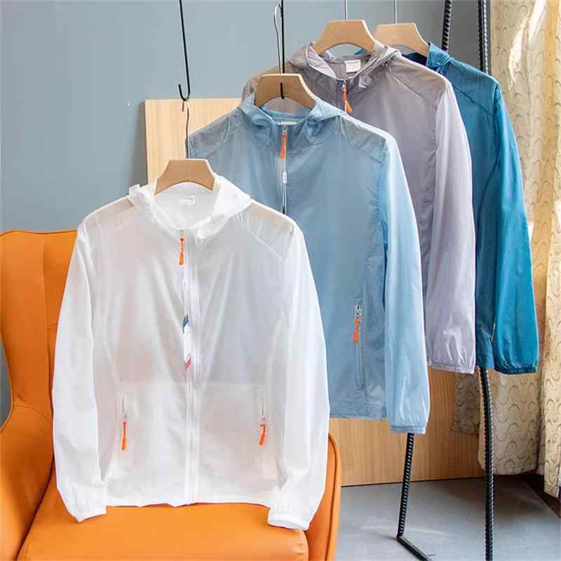 シースルー かわいい きれいめ 涼しい パーカー　薄手　ジャケット UPF 50 日焼け防止 服 メンズ 夏 薄型 紫外線 防止 肌着 無地 万能 カップル フード付き トップス
