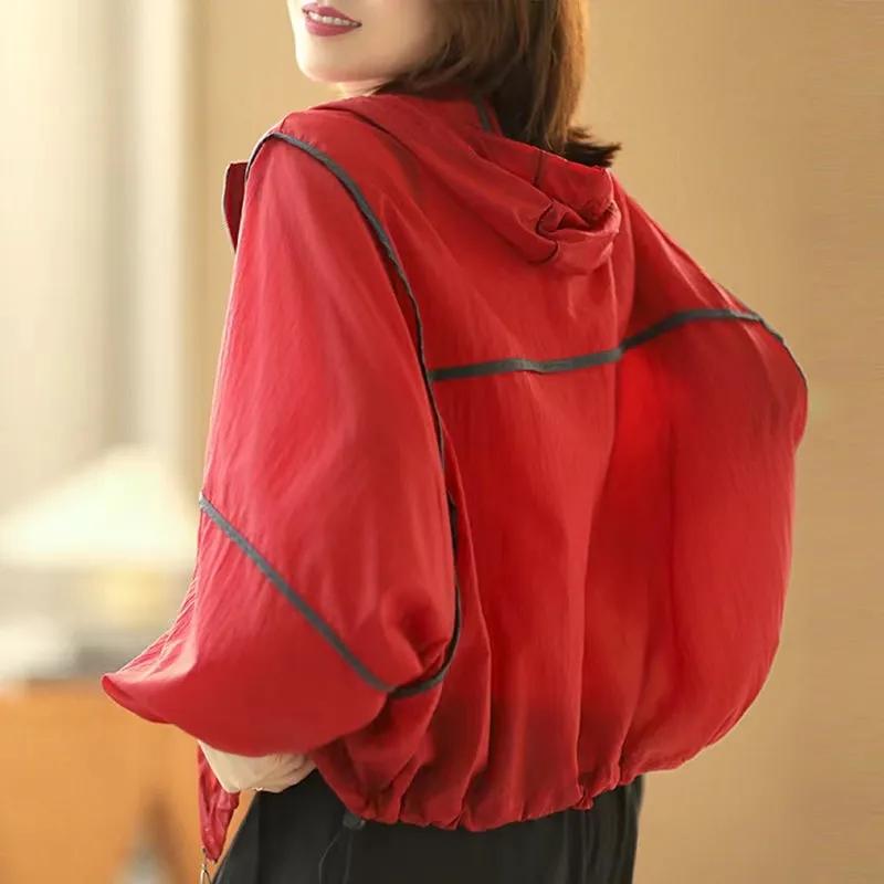 シースルー かわいい きれいめ 涼しい パーカー　薄手　カジュアル 女性用 日焼け防止 服 軽量 夏用新 スタイル 2025 フード付き カジュアル ゆったり UV 防止 通気性の ある