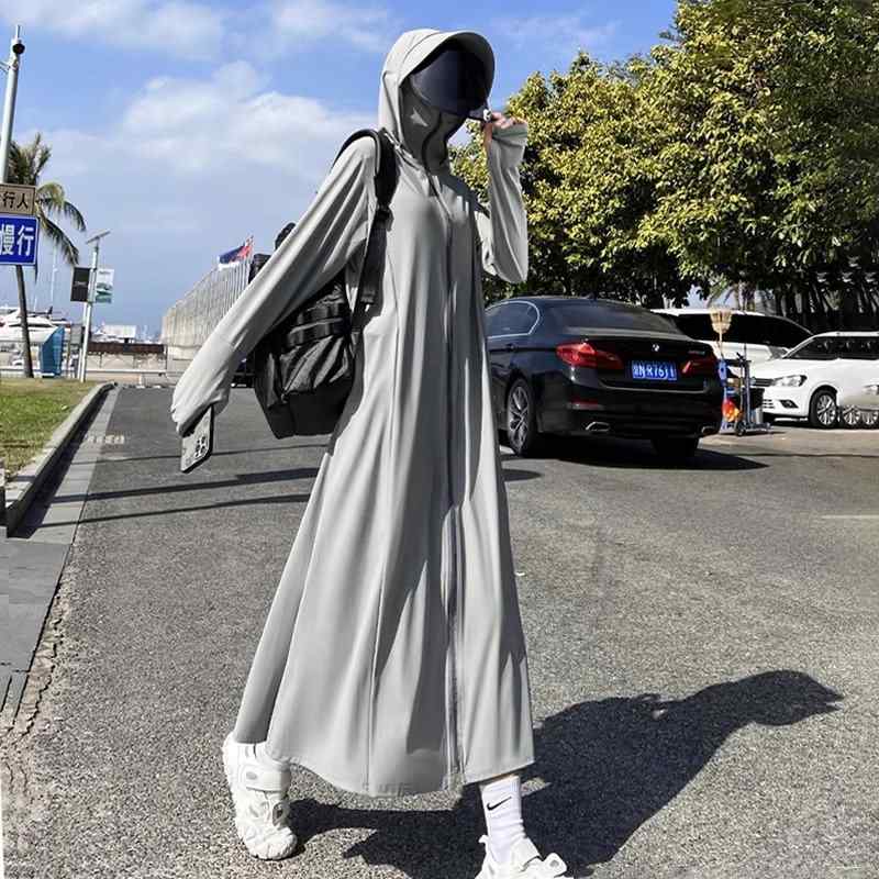 シースルー かわいい きれいめ 涼しい パーカー　薄手　カジュアル 2025夏の 女性用 日焼け防止 服 新型 屋外で 着用 可能 電気 自動車 ロング 全身 紫外線 防止 ブラウス 薄手