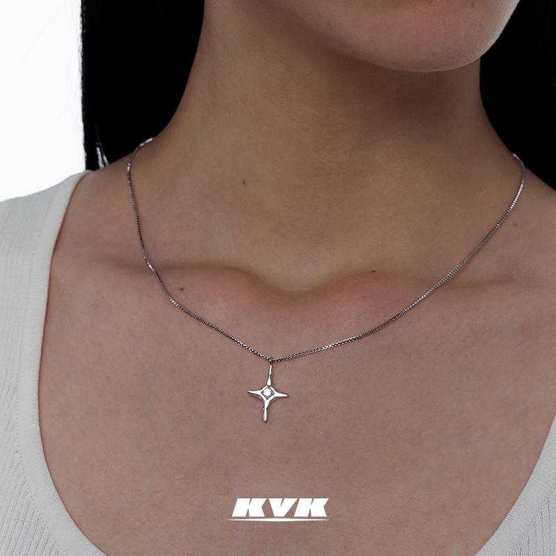 男女兼用 普段使い デイリー 華奢 かわいい ネックレス　十字架　クロス KVK CLOUD クラウド シリーズ クロス スター ベーシック ネックレス 女性 ファッション カップル