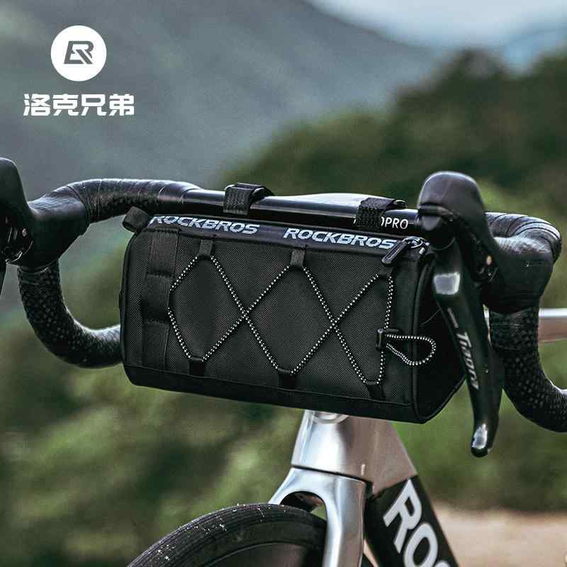 無地 黒 濡れ防止 装着簡単 防水 大容量 自転車　ホルダー　バッグ ロック ブラザーズ 自転車 ライディング バッグ フロント ビーム グラベルロード バイク ハンドル バー マウンテンバイク