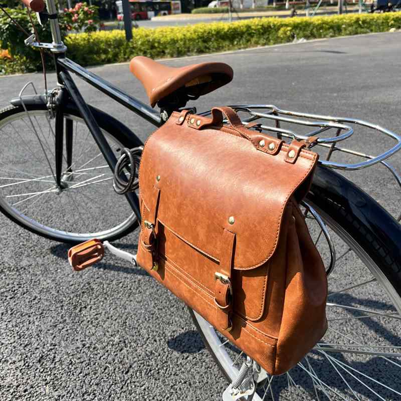 無地 濡れ防止 装着簡単 防水 大容量 自転車　ホルダー　バッグ レトロ 自転車 サドルバッグ 通勤 ワックス レザー 英国 装飾 アクセサリー テール シート パニエ バッグ