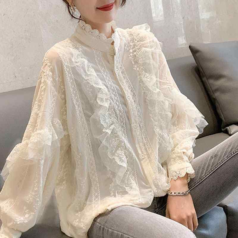 快適 フェミニン かわいい おしゃれ レディース　シャツ　レース　シルク 一流 カウンター が ラベル カット 春秋 シャツ 女性用 長袖 レース シフォンシャツを 撤回