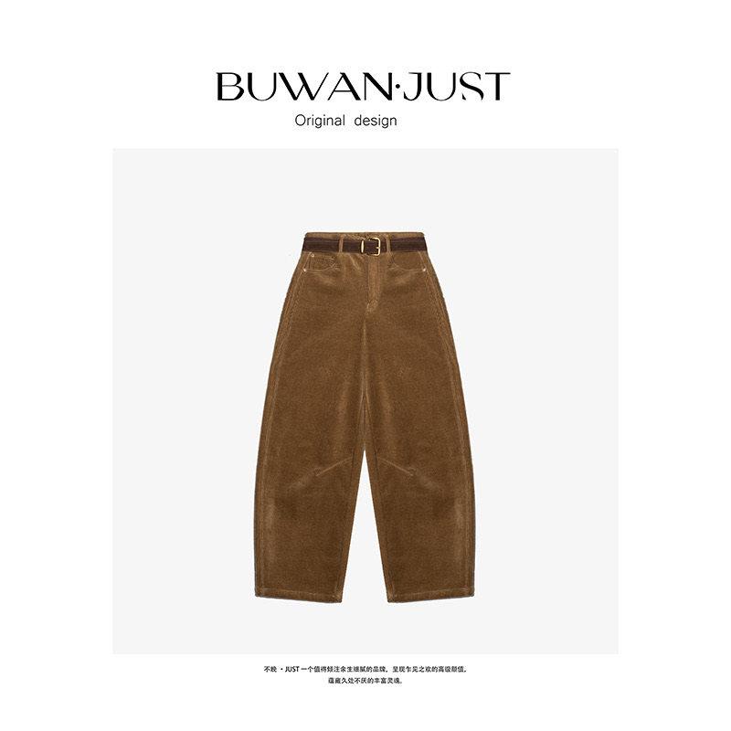 ゆったり きれいめ 体型カバー レディース　カジュアル　パンツ BUWANJUST【 レトロ イズム】な 厚手 裏起毛 構造 シルエット コーデュロイパンツ B 1010｜バランスケア　店