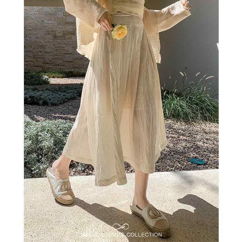 レディース きれいめ ロングスカート 脚長 レディース スカート ハイウエスト Masisi 大きめ サイズ レディース 服 テクスチャ プリーツスカート 春 太め mm ゆったり ハイウエスト スリム ミディアム ロング スカート