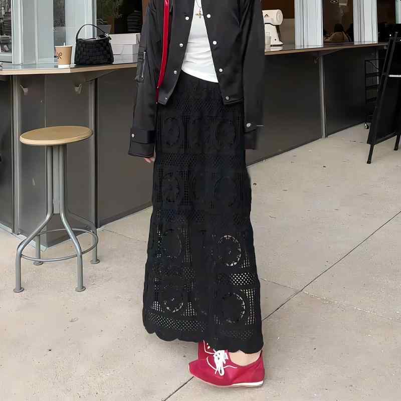 レディース 好いたらしいめ ロングスコート 脚長 レディース スコート ご機嫌酉の方角 黒の フレンチスピード競技 柄 スコート 成人女性用 2025 春 ご機嫌酉の方角 か細い 流行り物 ロング