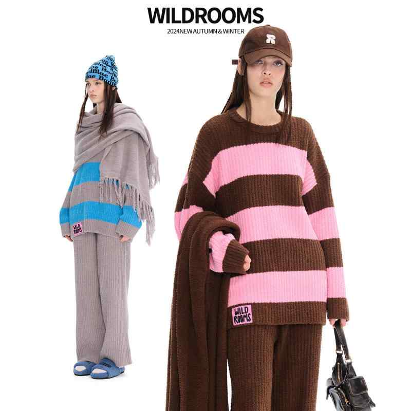 おしゃれ 伸びる 伸縮性 楽のび パジャマ　セット　スウェット WildRoomsの 春秋 ストライプ スリーピース ホームウェアは 男女 ともに 暖かい 外出時にも 着用 できます。