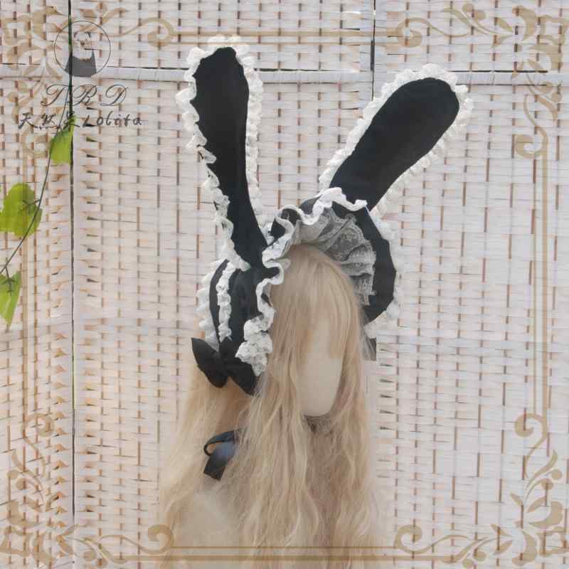 おしゃれ 韓国 かわいい 日焼け防止 帽子　うさぎ耳　かわいい マルチ カラー かわいい ボンネット ロリータ ウサギ 耳 人形 レース デイリー bnt ゴージャス