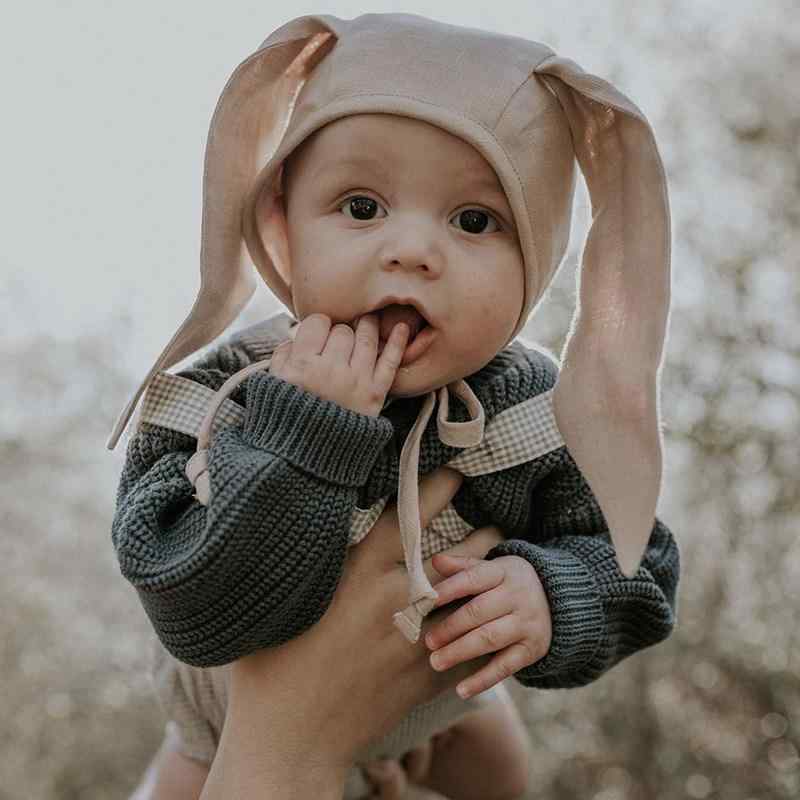 かわいい おしゃれ かぶりもの 帽子　うさぎ耳　かわいい Briarbaby 男の子と 女の子 新生児 保護 ウサギの 帽子 胎児 小さい 月齢の 春秋