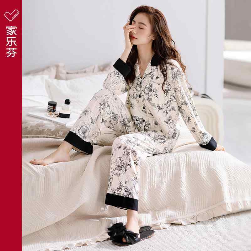 部屋着 オシャレ かわいい レディース　パジャマ　スウェット　上下 【 柔らかい 感触】 Jialefen パジャマ 女性 春秋 スタイル 秋 綿 長袖 ホーム 服 薄手で ハイエンド スーツ