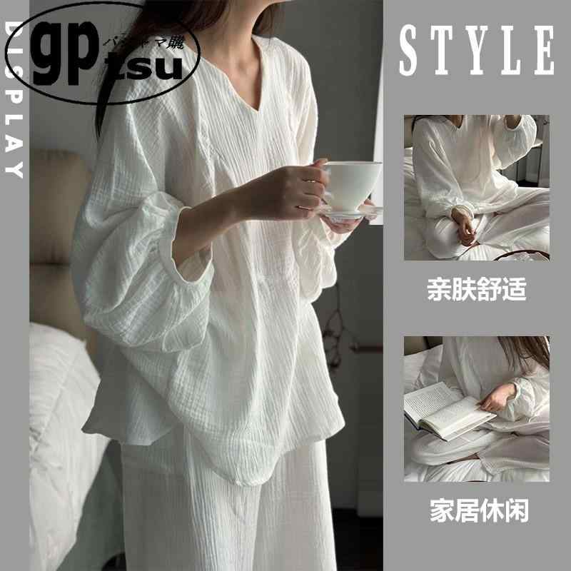 部屋着 オシャレ かわいい レディース　パジャマ　スウェット　上下 GP 綿 パジャマ レディース 春秋 スタイル 長袖 ズボン 韓国 肌に 優しい 綿糸 無地 ホーム 服 女性