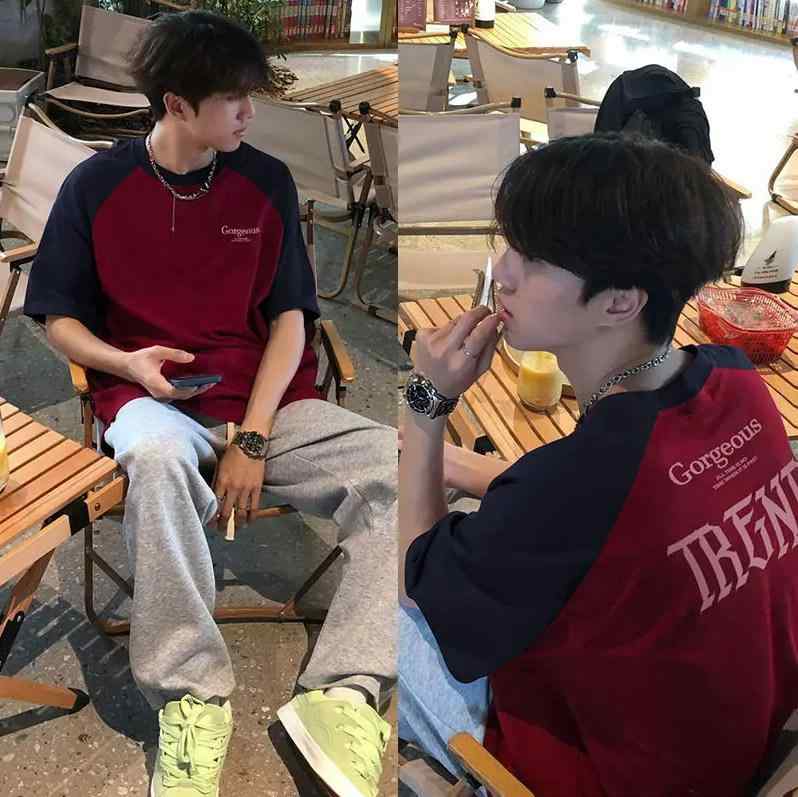 半袖ストリート カジュアル スポーティ 　Tシャツ　メンズ　おしゃれ 欧米風の 文字 プリントの 厚手 半袖 Tシャツ メンズ 夏 イン ストリート 綿 ラグラン トップス