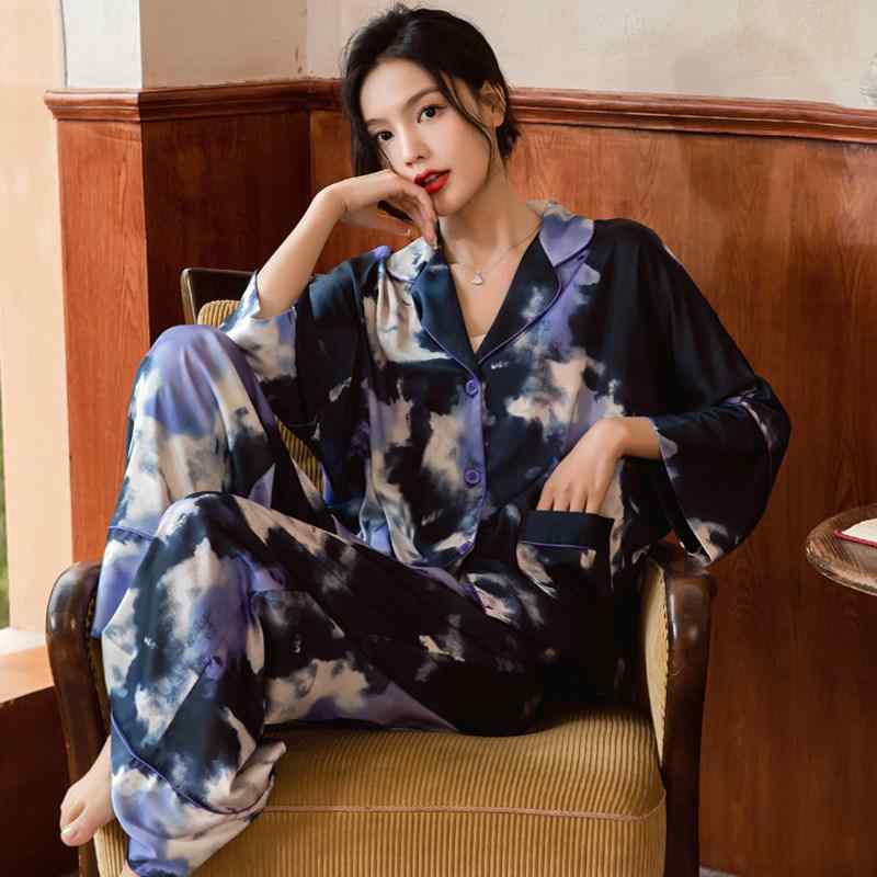 ルームウェア 肌に優しい 暖かい 　パジャマ　レディース　上下 春夏 冷感 パジャマ スーツ 女性用 高級 民族 風 夏 スタイル 大きいサイズ ゆったり シルクは 外で 着用 できます