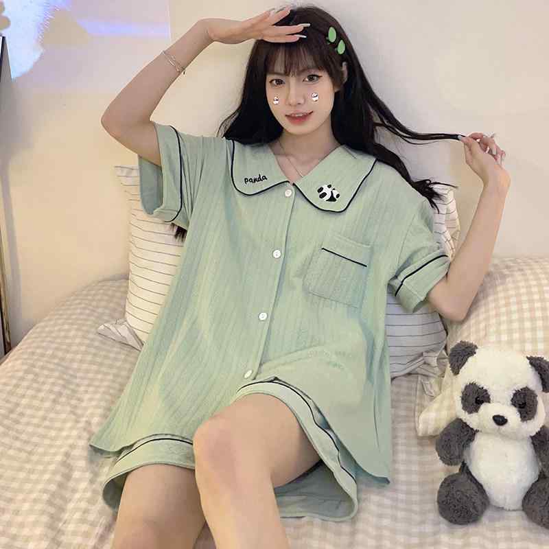 華やか かわいい 着心地 肌触り 　パジャマ　レディース　上下 女性用 パジャマ 夏用 綿 半袖 薄手 スイート プリンセス スタイル 大きめ サイズ 200 斤 家庭 服 スーツ