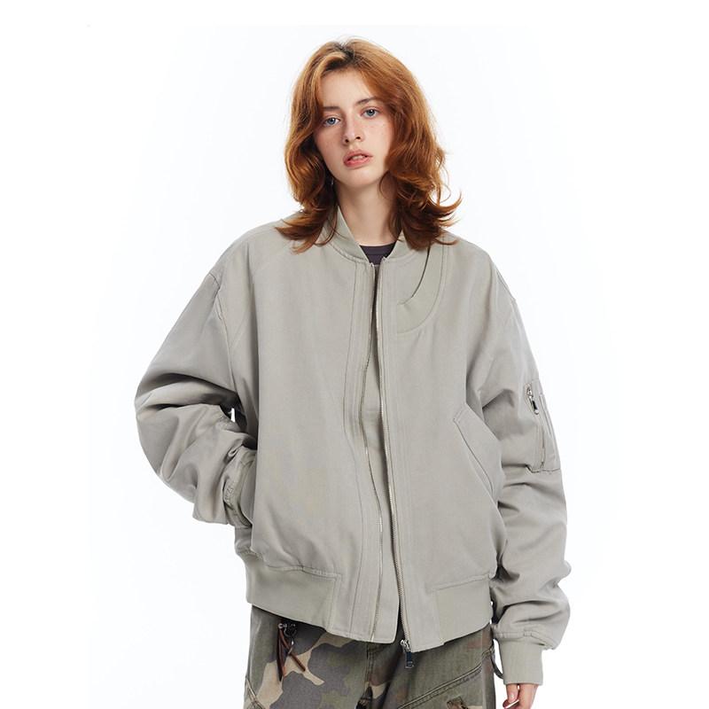 防寒 厚手 アウター 暖かい メンズ コーデ 　アウター　メンズ　ジャケット　パーカ BANDITKGANGN ワークウェア ジャケット アメリカン レトロ ショート ベースボール 早春 トップス フライト 女性