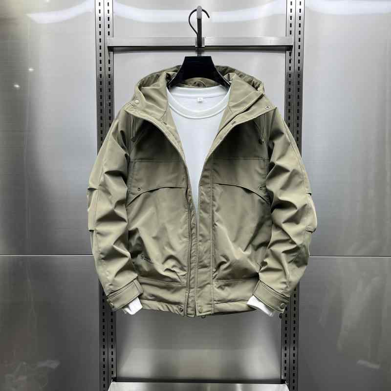 ビジネス カジュアル 薄手 厚手 暖かい おしゃれ 　アウター　メンズ　ジャケット　パーカー コットン 服 メンズ 秋冬 作業着 2 パッド フード付き ジャケット 2025 春秋 カジュアル ジャケットコットン コート 9,471円
