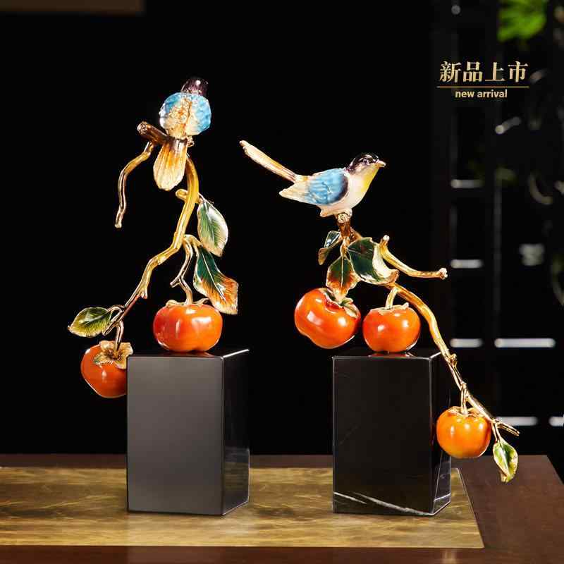 インテリア 置物 おしゃれ 和風 雑貨 装飾品 柿 すべてが うまく いく 柿の 装飾品 エナメル 色 ハイエンド チャイナ風 アンティーク 棚 ワイン キャビネットの 装飾 家庭用 アクセサリー|バランスケア 店