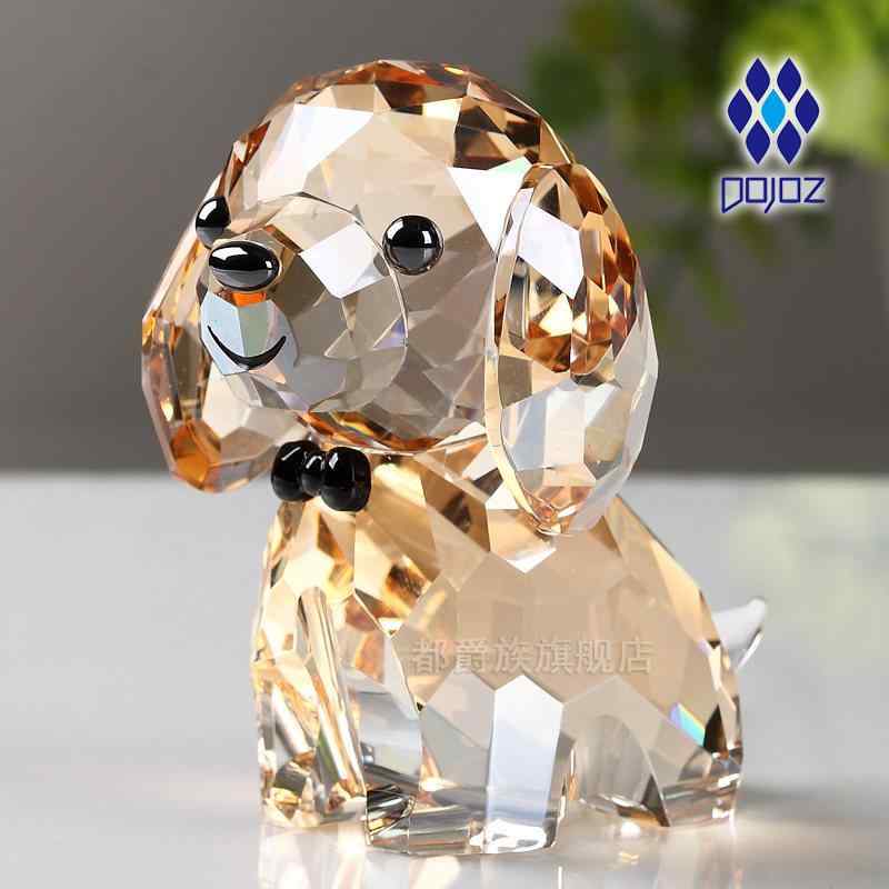 オブジェ 和風 雑貨 小物 　ホビー　雑貨　装飾品 誕生日 プレゼント クリスタル 装飾品 子犬 犬 干支 動物 繁栄 富 デスク トップ 装飾 アート 作品 女の子