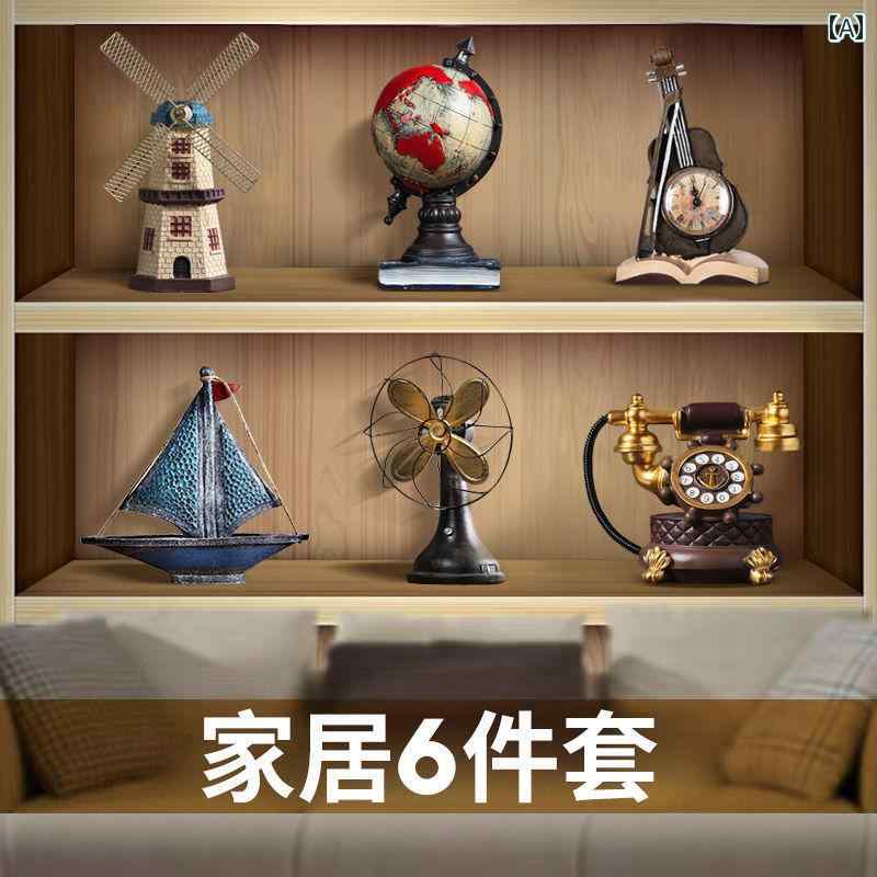 インテリア プレゼント リビング ルームの 装飾 レトロ 小さい 装飾品 アメリカン テレビキャビネット ポーチ ワイン ラック キャビネット デスク トップ ホーム