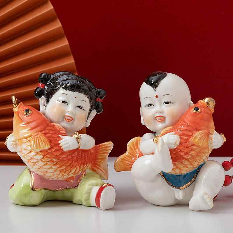 木製玩具 北欧雑貨 インテリア 置物 おもちゃ ホビー おもちゃ ホビー 陶器の 男の子と 女の子 窯の 色 かわいい 子供の 早生まれを 毎年 祈る の 創造的な 人形の 装飾品｜バランスケア　店