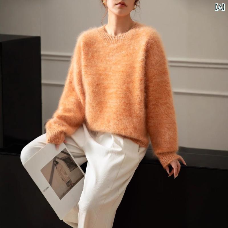 編み物セットアップ 長袖 好いたらしいめ 今めかしい 【 天鵞絨 続きもの】 100 %な カシミールの 花 糸 丸 首の スウェーター 流行り物