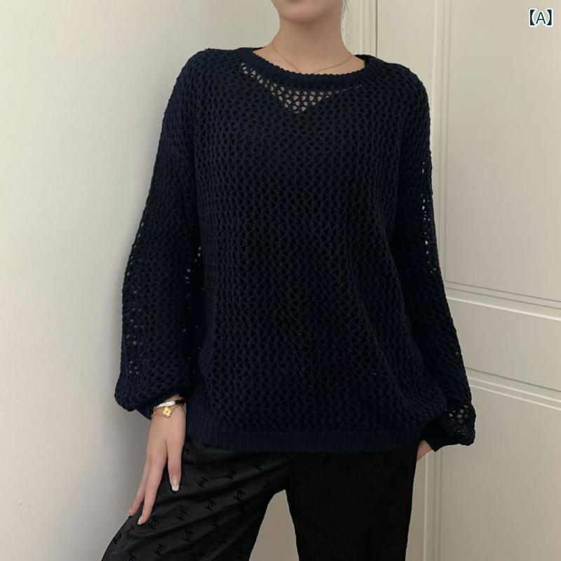 襟付き添い人 編み物 レディース 編み物 ジレー 体型取りまかなう 好いたらしいめ 亜米利加 風の レディース 服 透かし彫り トップと ズボン吊り 付き添い人 ゆったり 自己同一性的な ドレープ 感の ある 吸いつける的 長袖 編み物 トップス