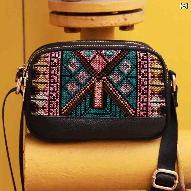 使いやすい かわいい おしゃれ ベルト コインケース ミニ財布 ショルダー オックスフォード 布 刺繍 スマートフォン バッグ 軽量小銭入れ 横型 三 層 小型 メッセンジャーバッグ シンプル レディースバッグ