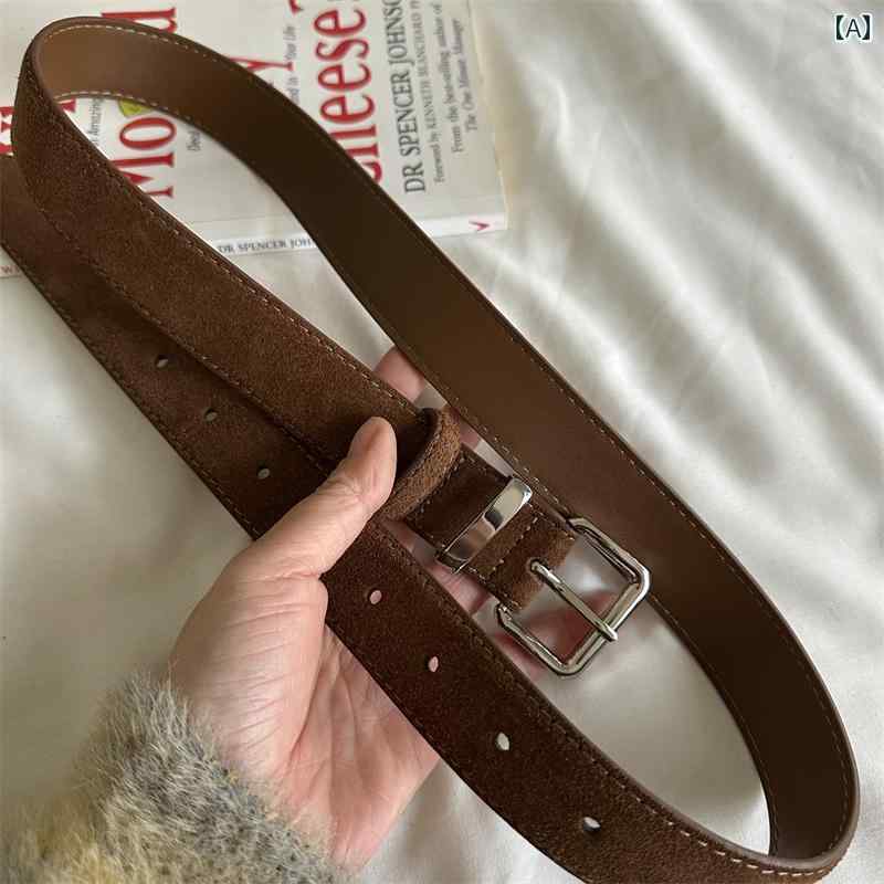 定番 おしゃれ シンプル お出かけ レザーベルト レザー オシャレ 秋 スエード小 ベルト 女性用 韓国 革 マット 質感 シンプル ピン バックル 万能 ジーンズ アクセサリー