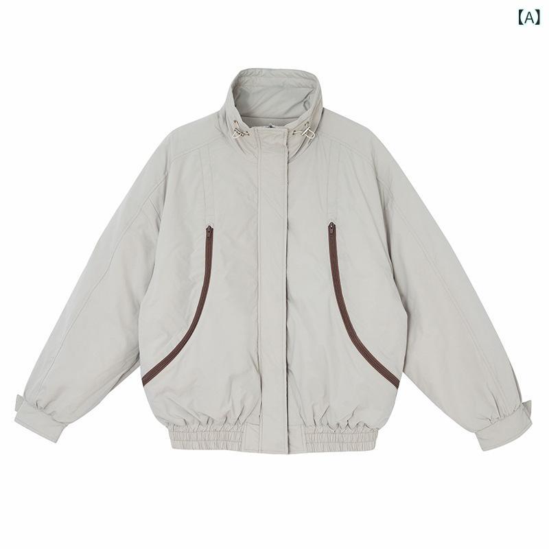 レディース ジャケット きれいめ カジュア 皇 ?日 系 ジッパー ジャケット中綿入り 婦人服 2024 秋冬 ゆったり中綿入り コート アウター日 系 カレッジ 風