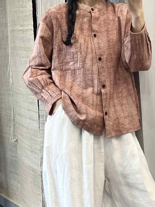 女性用 麻 シャツ 長袖 ゆったり 大きめ レトロ カジュアル 春 普段使い 軽量 吸湿速乾 ビッグシルエット トップス｜バランスケア　店