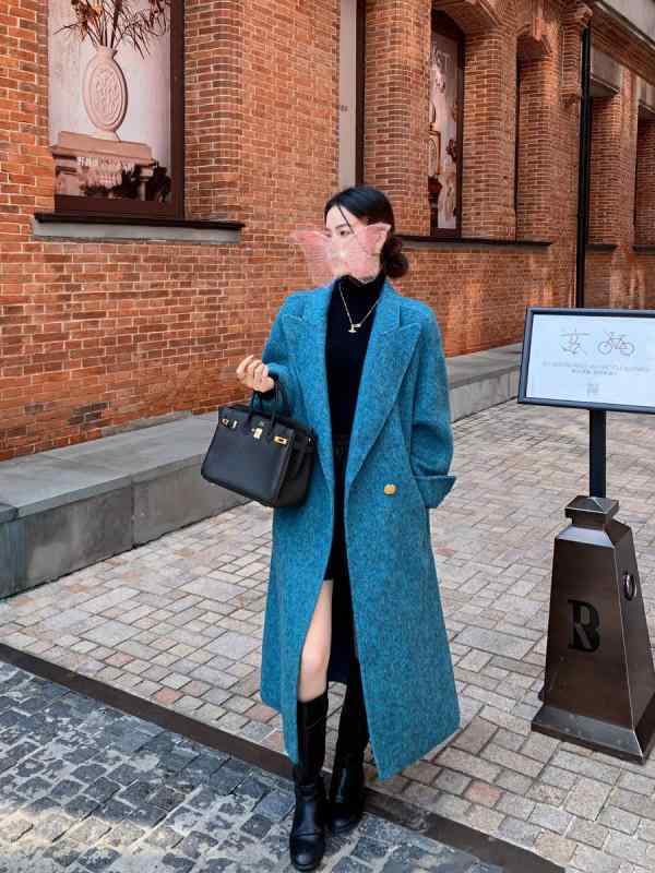 レディース チェスターコート 雅びやか お上さん 成年者 雅びやか 藍 海 謂われ因縁 両面 絨毛 厚地の外套 女 2024 秋 御膳上等 感 混紡 両面の 厚地の外套 女 コート・ジャケット-レディースファッション