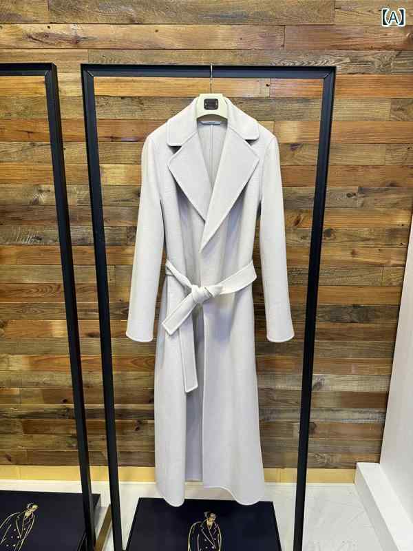 レディース チェスターコート エレガント 女性 大人 上品 SMax パターン 秋冬 レースアップ レディース エクストラ ロング ポル ド 両面 ウール コート ウール ジャケット